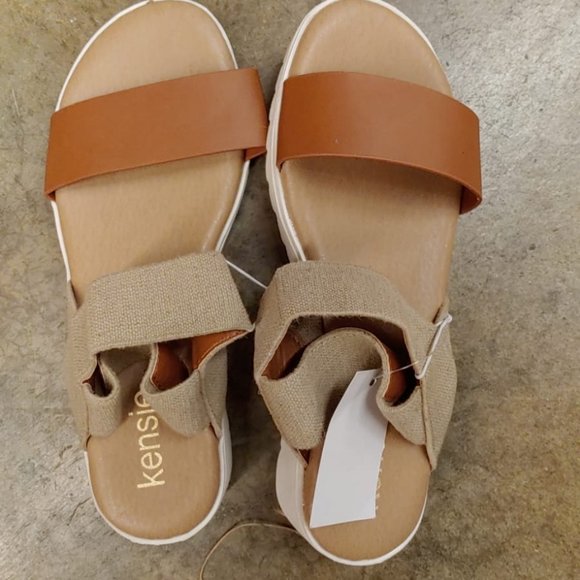 Kensie Women Everlee Slingback Wedge Platform  Strappy Sandal--Tan - Picture 5 of 9